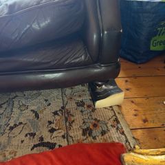 Brown leather sofa