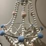 Pink and blue bead light chandelier Image 4