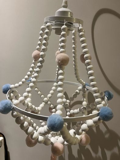 Pink and blue bead light chandelier