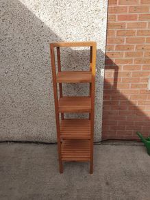 wooden shelves