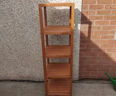 wooden shelves