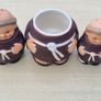 Vintage W. Germany Goebel Friar Tuck Monk 3 Piece Set Image 6