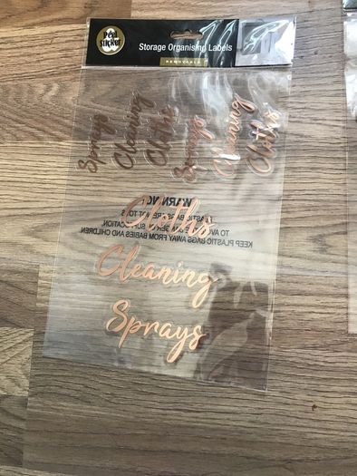 Storage organising labels