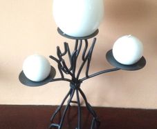 Beautiful Cast Iron Candle Holder with 3 candles