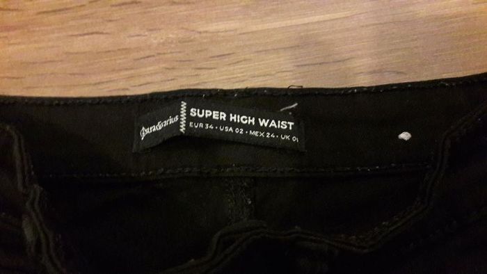 Stradivarius black super high waisted jeans size uk6