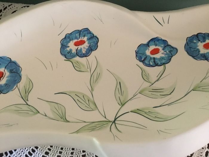 Vintage French hand-painted serving platter