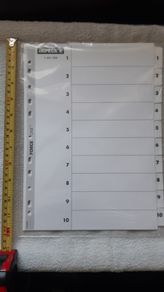 Impega Mylar White A4 1-10 Indexes Ring Binder File Dividers Home Office School College