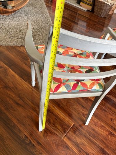 Grey wooden chairs