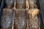 6 Killarney Crystal Stemmed Beverage Glasses