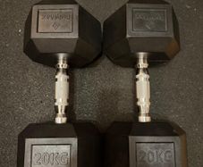 Weights - 2x 20KG Hex Dumbbells