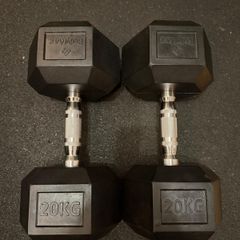 Weights - 2x 20KG Hex Dumbbells