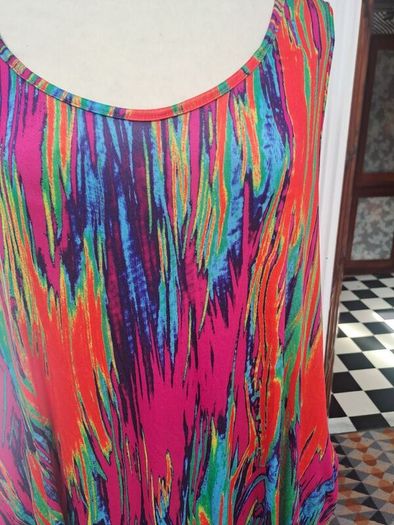 Maxi multicoloured summer dress with pockets