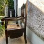 Very solid Antique oak chair for upcycling Image 2