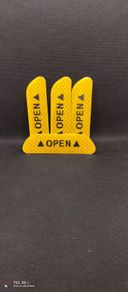 Hazards warning strips.