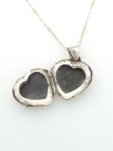 Vintage 925 Sterling Silver Locket Necklace