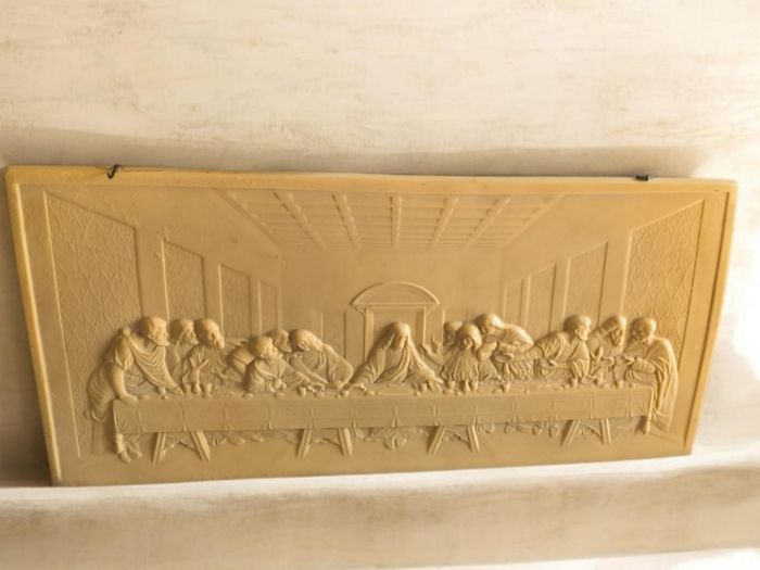 Large Heavy Vintage 3D Last Supper Wall Plaque Relief