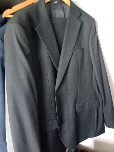 dark grey suit with trousers