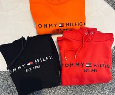 Tommy Hilfiger Unisex Hoodie & Sweatshirt Bundle (Black, Red, Orange)