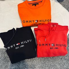 Tommy Hilfiger Unisex Hoodie & Sweatshirt Bundle (Black, Red, Orange)