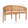 Banana Bench 151 cm Solid Teak Wood Image 7