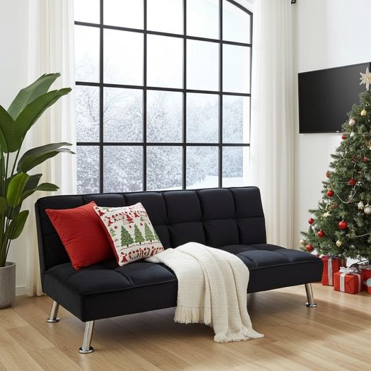 Modern Black 3Seater Sofa Bed, Festive Offer