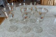 sherry glasses vintage floral design