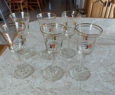 sherry glasses vintage floral design