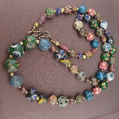 Ancient Gabri Thousand Eyes Glass Beads Necklace 26inches