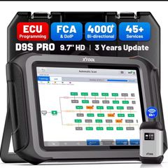 XTOOL D9S PRO Car Diagnostic Tool ECU Programmer Automotive Scanner Key Programming Topology Map 45+Resets FCA/CANFD/DOIP ADAS