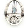 925 Vintage Kit Heath Designer Silver & Blue Topaz Brooch Image 4