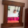 Beautiful heavy solid wooden unit and matching mirror Image 5