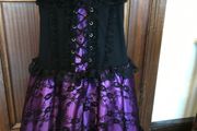 New Two layer Purple/Black Lace Dress