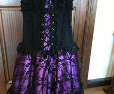 New Two layer Purple/Black Lace Dress