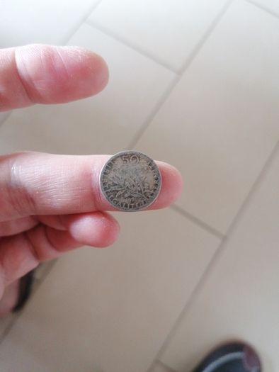 1898 France Silver 50 Centimes Coin