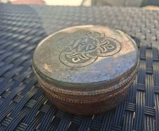 Old Silver-plated Religious PYX Eucharist (Holy Communion)Box