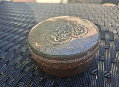 Old Silver-plated Religious PYX Eucharist (Holy Communion)Box