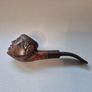 Vintage Mid-Century "Smoke and Be Happy" Wooden Pipe Rack with 4 Estate Pipes Image 4