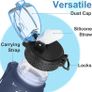500ml/17oz Kids Water Bottles with Straw Tritan Childrens Bottle with Flip Top Lid BPA Free Measured Drinks Bottles with Strap for School Girls Boys Sports Reusable Time Markings Leakproof Image 4