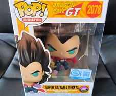 Funko Pop! Dragon Ball GT Super Saiyan Vegeta 4 Flocked Glow in the Dark Limited Chase Figure + Protector
