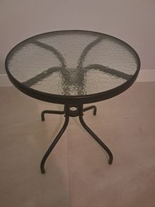 Round glass top bistro table