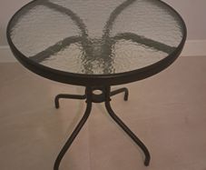 Round glass top bistro table