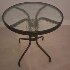 Round glass top bistro table