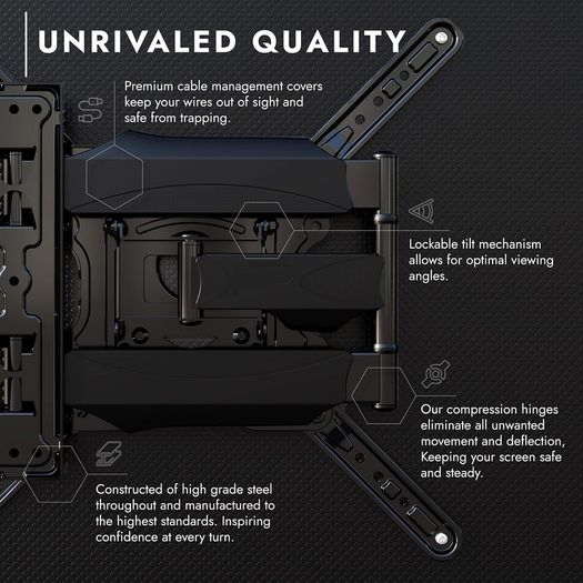 TV Wall Bracket Mount 24-60 Inch Tilting Swivel Extend Arm VESA 400x400