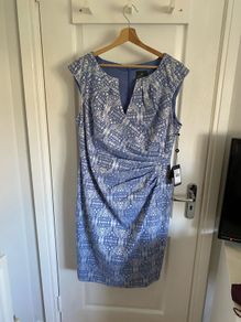 Adrianna Papell ladies cornflower blue and silver dress
