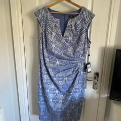 Adrianna Papell ladies cornflower blue and silver dress