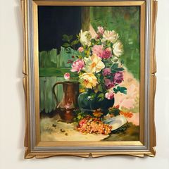 oil painting with handmade frame