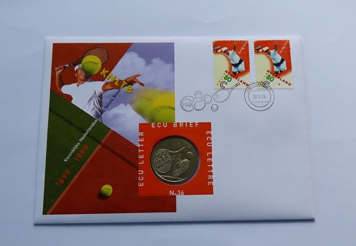 Centenary Lawn Tennis 1999 vintage Dutch ecu coin & stamp cover