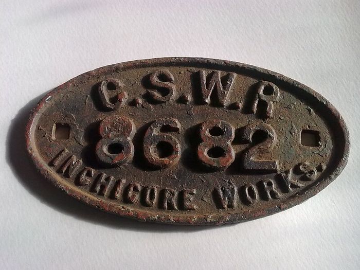 Great Southern & Western Railway carriage plate Inchicore Works Ireland GSWR