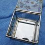 Vintage Hand Painted Waterside Flowers R Stained Glass Mirror Box Image 4