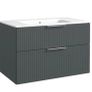 Avara 800 flutted wall hung unit Sage green/white/anthracite Image 2